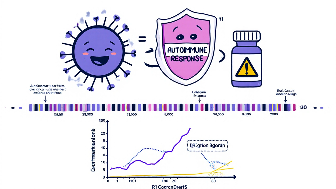 Genetic marker triggering immune attack on white blood cells from medication