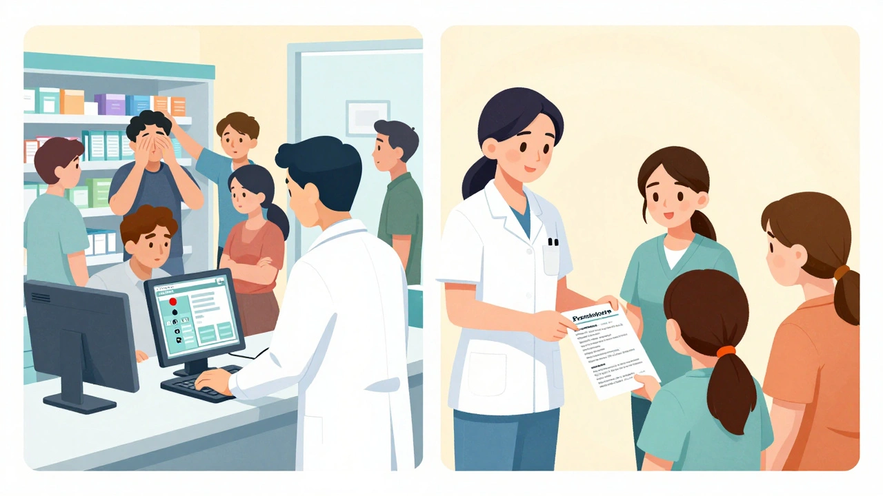 Healthcare team uses EHR alert to deliver shortage information with printed handouts to patients.