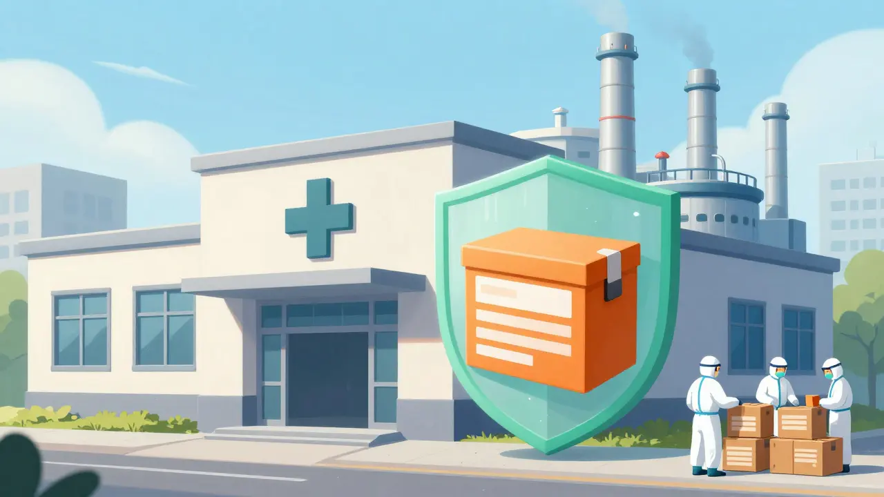 Illustration of FDA regulatory facility and approved manufacturing plant.