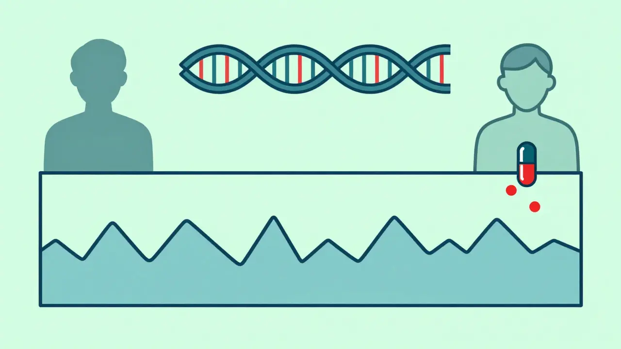 DNA helix influencing stable drug levels in patient treatment