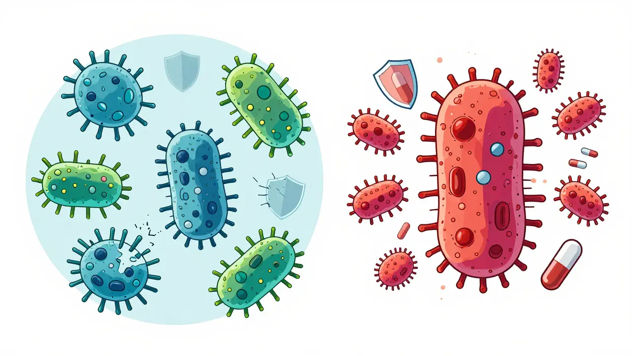 Comparison of bacterial resistance due to drug interaction errors